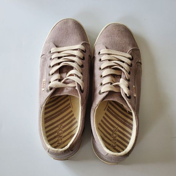 Taos Star Low Top Sneakers 10 Canvas Mauve Wash Round Toe Lace Up - Picture 4 of 12